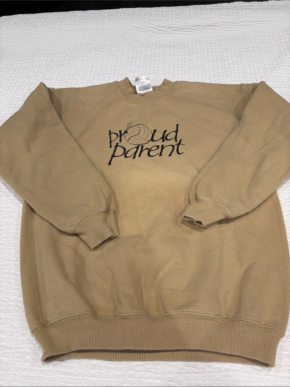 Proud Parent Ladies Beige Crewneck Sweatshirt
Size M